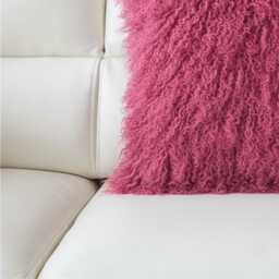Deep Pink Mongolian Sheepskin Fur Cushion Made To Order Custom Sizes Double/Single Sided - thumbnail 4