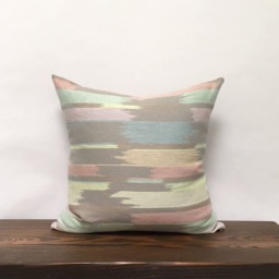 Handmade Pastel Stripe Pillow Cover, Boho Southwestern Tapestry - thumbnail 2