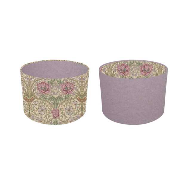 Lilac Lampshade With William Morris Honeysuckle Rose Interior/ Exterior - image 1