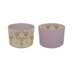 Lilac Lampshade With William Morris Honeysuckle Rose Interior/ Exterior