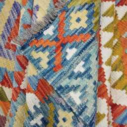 Heritage Kilim Rug, Handmade Artisan Afghan Turkish, Scandinavian, Navajo, Bohemian Flatweave, Natural Wool Multicolour Rug 205x147 cm - thumbnail 4