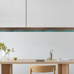 Pendant Lamp - Walnut & Oxidised Copper Dining Room Gantlights Led - thumbnail 2