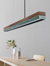 Pendant Lamp - Walnut & Oxidised Copper Dining Room Gantlights Led