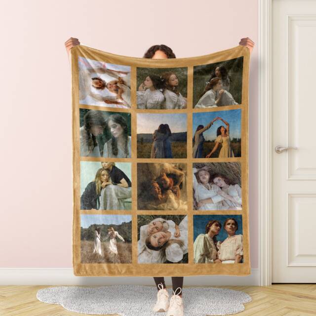 Personalized Best Friend Photo Blanket Collage, Blanket, Picture With Text, Memorial Best Friend Gift - image 1