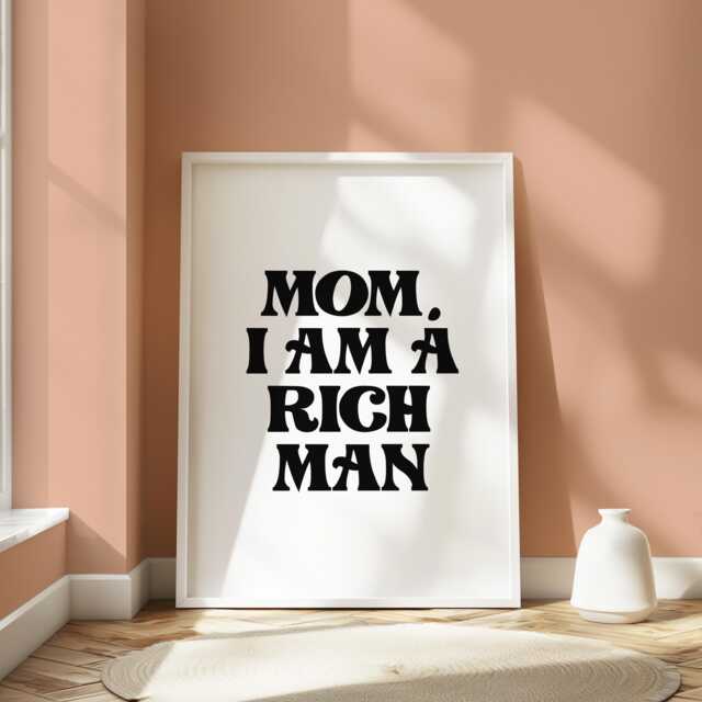 Mom I Am A Rich Man Cher Print Retro Music Lyric Wall Art - image 1