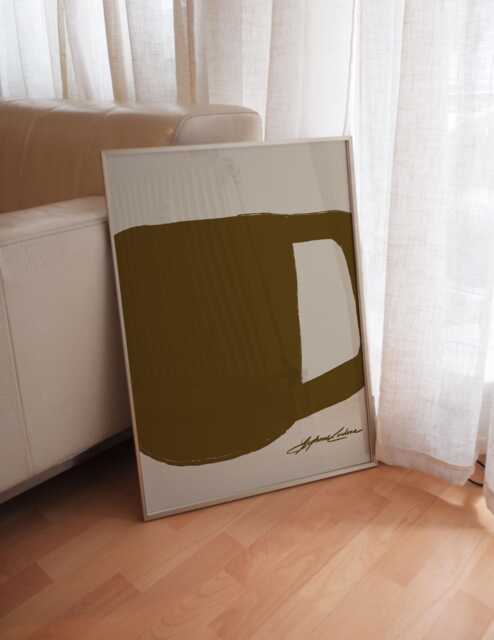 Coffee Mug Silhouette Poster, Mid Century Modern Wall Neutral Art Print For Station - image 1