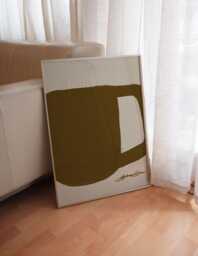 Coffee Mug Silhouette Poster, Mid Century Modern Wall Neutral Art Print For Station - thumbnail 1