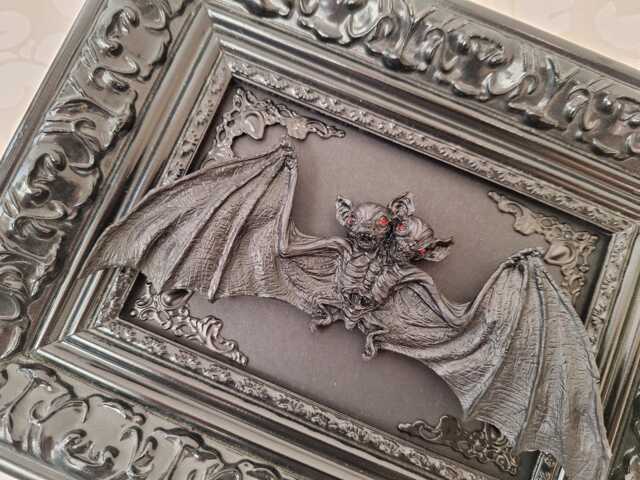 Unique Gothic Halloween Mummified Two-Headed Vampire Bat Faux Taxidermy - image 1