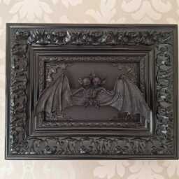Unique Gothic Halloween Mummified Two-Headed Vampire Bat Faux Taxidermy - thumbnail 3