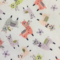 Llama Flannel Baby Blanket Reversible Toddler Bedding - 30x40 - thumbnail 2