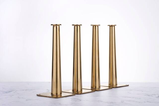 Brass Plated Tapered Sofa Legs, Mid-Century Modern Furniture Feet, Set Of 4 - image 1