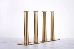 Brass Plated Tapered Sofa Legs, Mid-Century Modern Furniture Feet, Set Of 4 - thumbnail 1