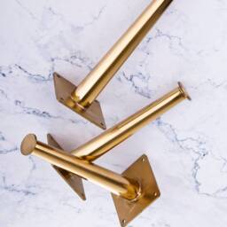 Brass Plated Tapered Sofa Legs, Mid-Century Modern Furniture Feet, Set Of 4 - thumbnail 3