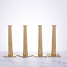 Brass Plated Tapered Sofa Legs, Mid-Century Modern Furniture Feet, Set Of 4 - thumbnail 4