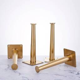 Brass Plated Tapered Sofa Legs, Mid-Century Modern Furniture Feet, Set Of 4 - thumbnail 2
