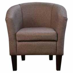 Camel Tweed Tub Chair - Handmade Traditional Barrel Made To Order in Britain - thumbnail 2