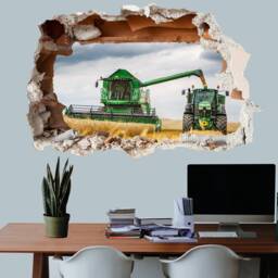 Wheat Fields Tractor Combine Harvester Wall Sticker Decal Mural Poster Decor 513 - thumbnail 1