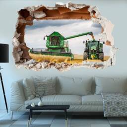 Wheat Fields Tractor Combine Harvester Wall Sticker Decal Mural Poster Decor 513 - thumbnail 3