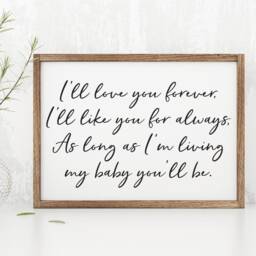 I'll Love You Forever, As Long I'm Living My Baby You'll Be Nursery Wall Decor, Decor Art Set, Printable Diy - thumbnail 2