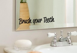 Brush Your Teeth - Positive Bathroom, Mirror, Wall Vinyl Decal Sticker, Home Decor. Great Gift Idea - thumbnail 1