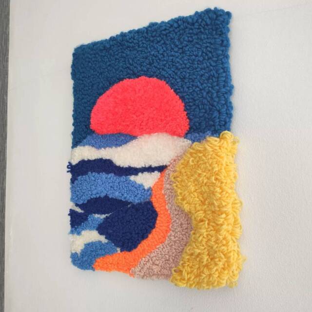 Handmade Fiber Wall Art, Colorful Landscape Decor - image 1