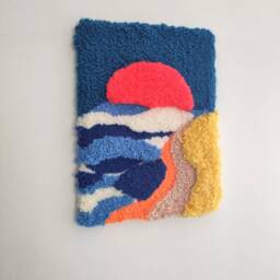 Handmade Fiber Wall Art, Colorful Landscape Decor - thumbnail 2