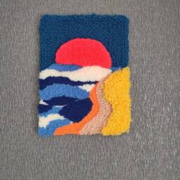 Handmade Fiber Wall Art, Colorful Landscape Decor - thumbnail 3