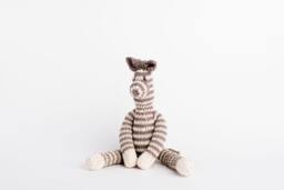 Hand Knit Cotton Zebra Stuffed Animal - Kenana Knitters