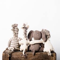 Hand Knit Cotton Zebra Stuffed Animal - Kenana Knitters - thumbnail 4