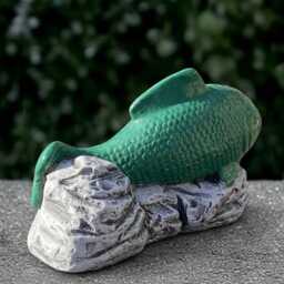 Outdoor Fish Sculpture Concrete Koi Figurine Cement Animal Decoration Handmade Art Fish Lover Gift Front Door Ornament Yard - thumbnail 2