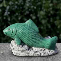 Outdoor Fish Sculpture Concrete Koi Figurine Cement Animal Decoration Handmade Art Fish Lover Gift Front Door Ornament Yard - thumbnail 1