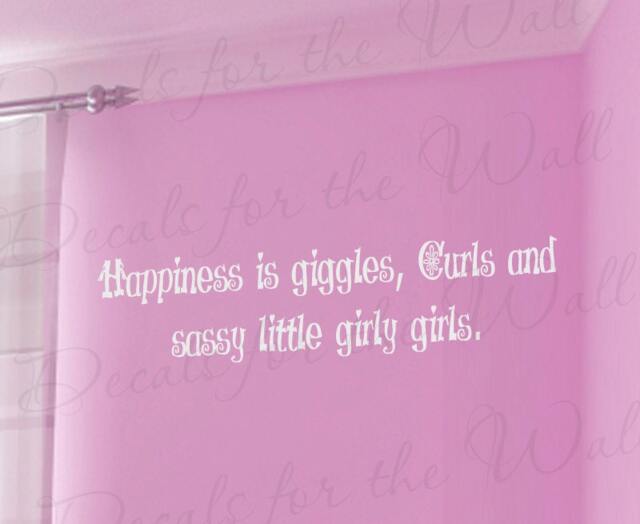 Happiness Giggle Curl & Sassy Little Girl Room Kid Baby Nursery Adhesive Vinyl Lettering Quote Wall Decal Art Sticker Decor Decoration K51 - image 1