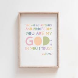 Set Of 3 Bible Verse Prints, Girls Nursery Bedroom Decor, God, Christian Wall Art, Jesus, Scripture Prints - thumbnail 3