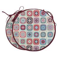 "Set Of 2 Crochet Tapestry Bistro/Round Seat Pads 12"", 14"", 16" - thumbnail 1