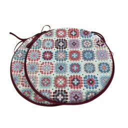 "Set Of 2 Crochet Tapestry Bistro/Round Seat Pads 12"", 14"", 16" - thumbnail 2