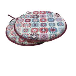 "Set Of 2 Crochet Tapestry Bistro/Round Seat Pads 12"", 14"", 16" - thumbnail 3