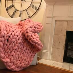 Super Chunky Knit Blanket, Knitted Merino Wool Knits, Throw Blanket, Arm Blanket - thumbnail 2