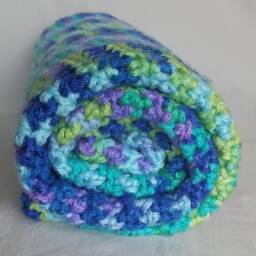 Baby Blanket Crochet Planned Pooling Argyle Receiving Wheelchair Lap Robe Security Floor Mat Newborn Gift Wildflower - thumbnail 2