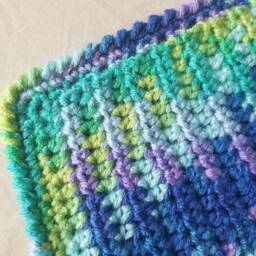 Baby Blanket Crochet Planned Pooling Argyle Receiving Wheelchair Lap Robe Security Floor Mat Newborn Gift Wildflower - thumbnail 3