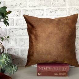 Ecru & Coffee Cream Velvet Pillow Cover Modern Scandinavian Decor - thumbnail 4
