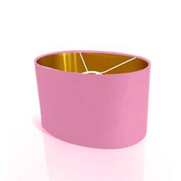 New Luxury High Quality Sugar Pink 28 Cotton Fabric Lamp Shade Oval Shape Oval Metallic Lining - thumbnail 2