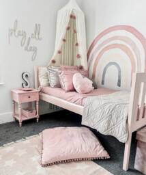 Play All Day 80cm Playroom Sign Scribble Font - Wall Art Home Decor Wooden Name Nursery Play Sign - thumbnail 3