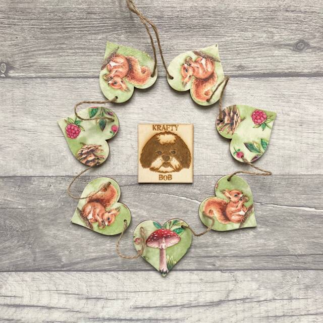 Red Squirrel Garland, Autumn Woodland Animal Bunting, Toadstool Wall Decor, Gifts For Mothers Day - image 1