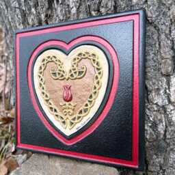 Celtic Love Knot - Cast Paper Hand Painted Wedding Gift Irish Rose Scottish Art Valentine's Anniversary - thumbnail 2
