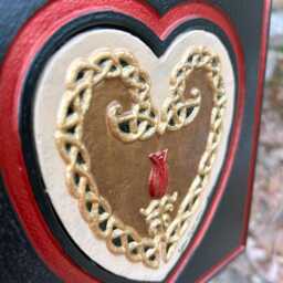 Celtic Love Knot - Cast Paper Hand Painted Wedding Gift Irish Rose Scottish Art Valentine's Anniversary - thumbnail 3