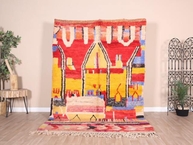 Vintage Boujaad Rug, Authentic Moroccan Rug 5x8 Ft - image 1