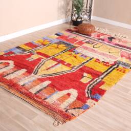 Vintage Boujaad Rug, Authentic Moroccan Rug 5x8 Ft - thumbnail 3
