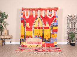 Vintage Boujaad Rug, Authentic Moroccan Rug 5x8 Ft - thumbnail 1