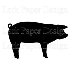 Pig Silhouette, Digital Print, Black & White Art, Gallery Wall Decor, Kitchen Southern Rustic Farmhouse Art - thumbnail 2