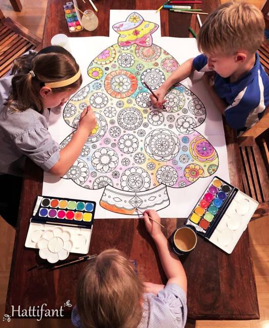 Giant Poster - Mandala Christmas Tree To Color In - image 1